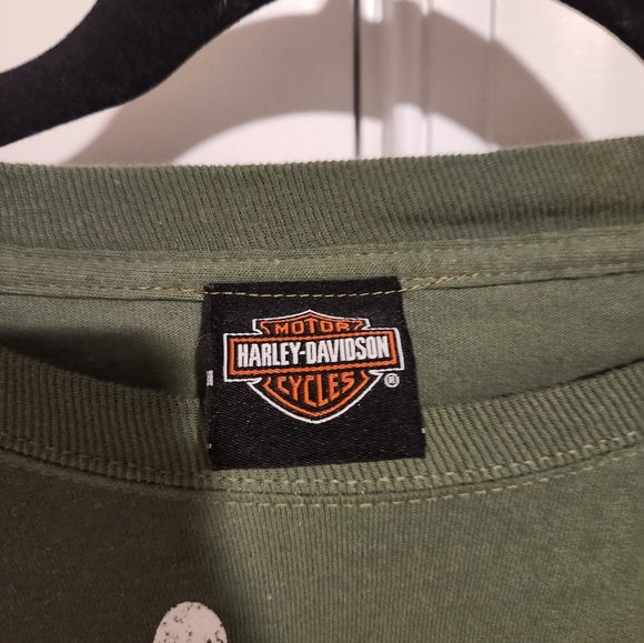 Harley-Davidson Olive Long Sleeve with Beach Graphic - Picture 3 of 4